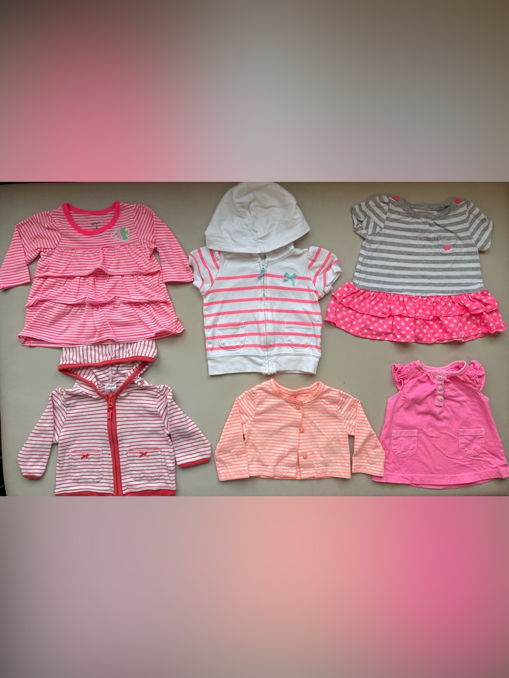 💕 Carter’s Baby Girl Clothing Lot – Size 3 Months – 6-Piece Outfit Bundle